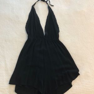 Basic Halter Black Romper